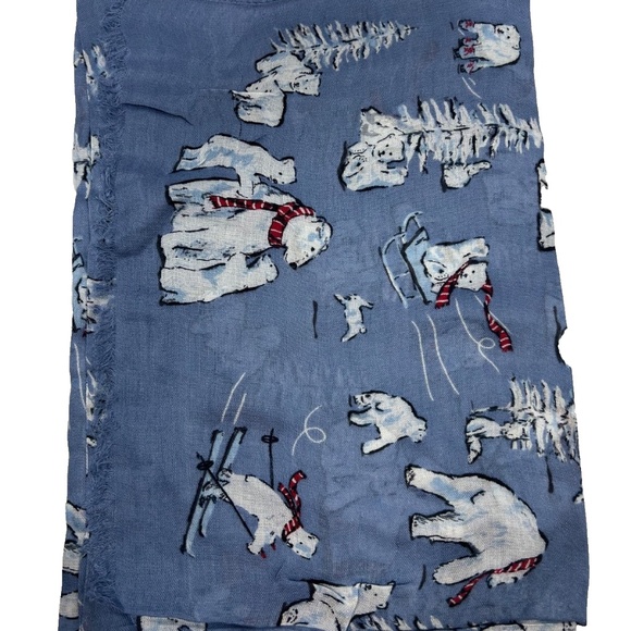 Vera Bradley Accessories - Vera Bradley-BEARY COOL BLUE-Soft Fringe Scarf Polar Bears soft shawl/cover  NEW